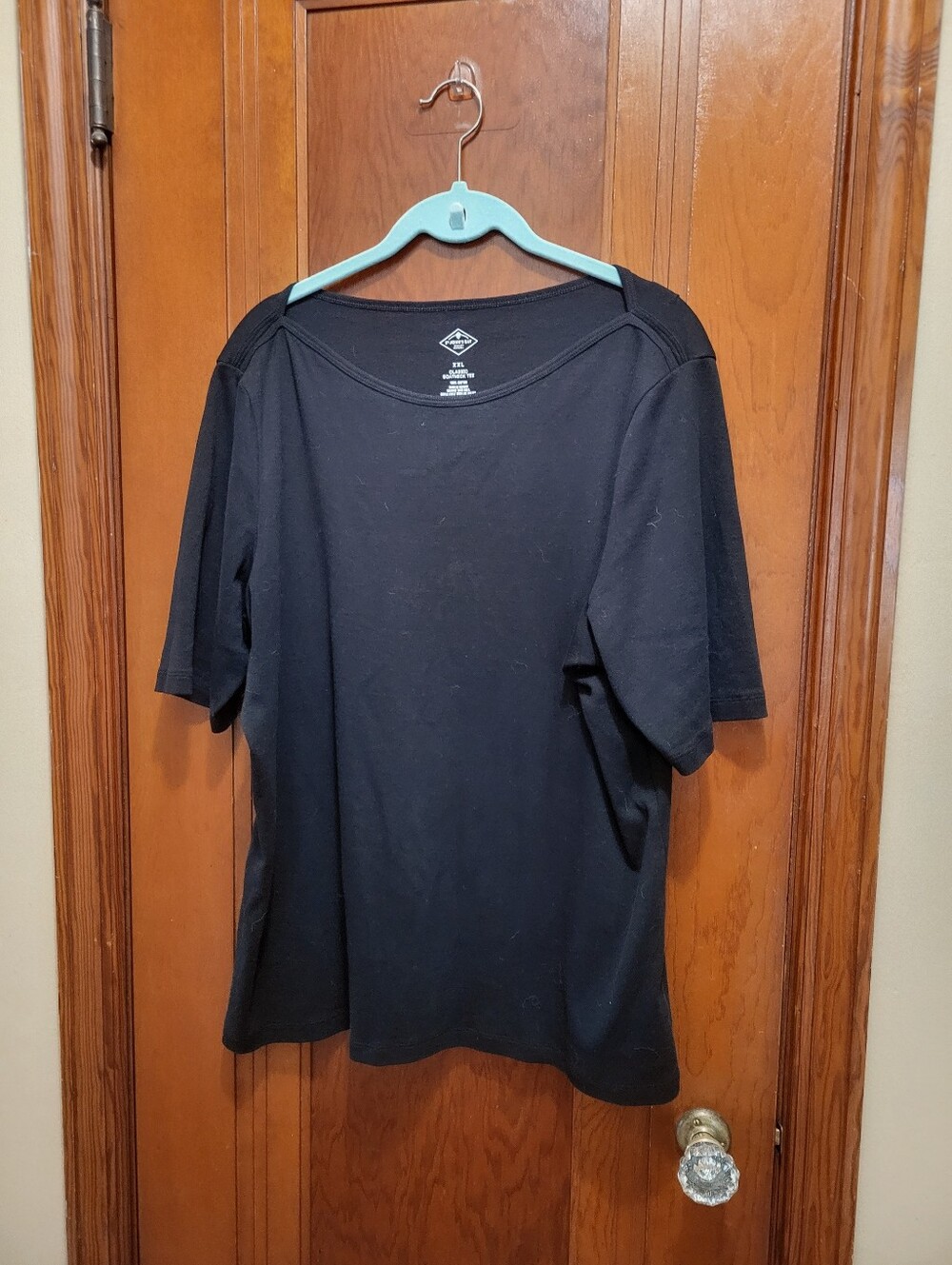 St. John's Bay Elbow Sleeve Ribbed Boatneck Tee